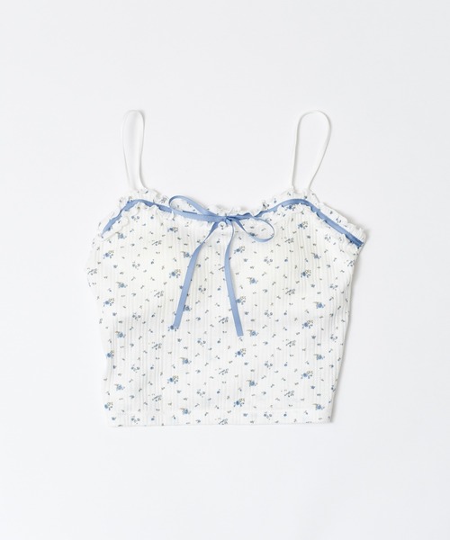 OLIVE des OLIVE（オリーブデオリーブ）の「フリルキャミ（キャミソール・レディース・ブラック/ブルー/レッド/オフホワイト・FREE）」の7枚目の写真