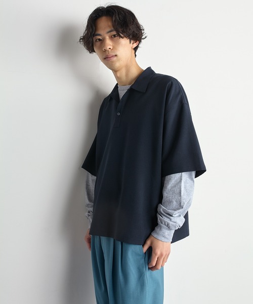 SHIPS.me(シップスミー)の「【ZOZO限定】SHIPS.me: ハーフスリーブワイドポロシャツ(ポロシャツ・メンズ・ブラック/ミント/ダークベージュ/ネイビー/ダークグレー・XL/L/M/S/XS)」の5枚目の写真