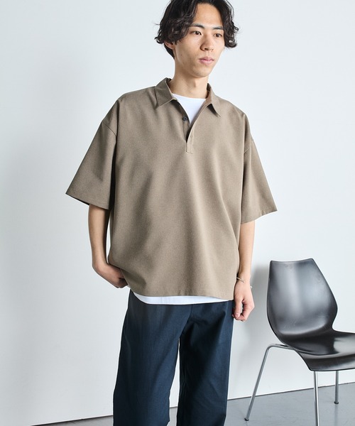 SHIPS.me(シップスミー)の「【ZOZO限定】SHIPS.me: ハーフスリーブワイドポロシャツ(ポロシャツ・メンズ・ブラック/ミント/ダークベージュ/ネイビー/ダークグレー・XL/L/M/S/XS)」の18枚目の写真