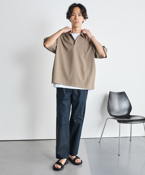 SHIPS.me(シップスミー)の「【ZOZO限定】SHIPS.me: ハーフスリーブワイドポロシャツ(ポロシャツ・メンズ・ブラック/ミント/ダークベージュ/ネイビー/ダークグレー・XL/L/M/S/XS)」の8枚目の写真