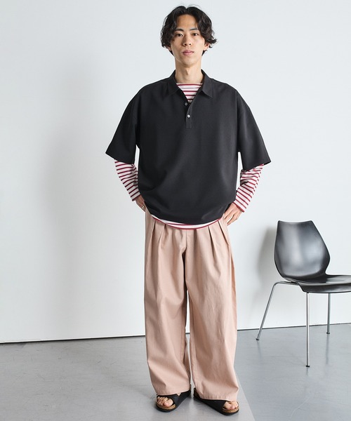 SHIPS.me(シップスミー)の「【ZOZO限定】SHIPS.me: ハーフスリーブワイドポロシャツ(ポロシャツ・メンズ・ブラック/ミント/ダークベージュ/ネイビー/ダークグレー・XL/L/M/S/XS)」の7枚目の写真