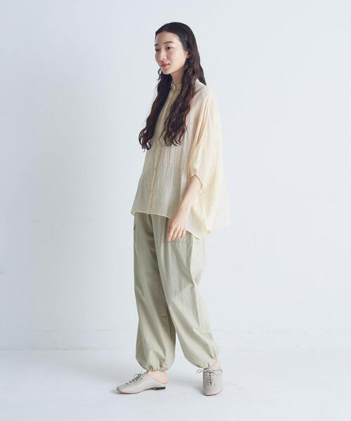 conges payes ADIEU TRISTESSE（コンジェ ペイエ アデュートリステス）の「インドチェックシアーブラウス（シャツ/ブラウス・レディース・ベージュ/ブラック・38）」の13枚目の写真