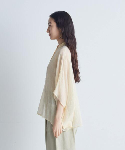 conges payes ADIEU TRISTESSE（コンジェ ペイエ アデュートリステス）の「インドチェックシアーブラウス（シャツ/ブラウス・レディース・ベージュ/ブラック・38）」の17枚目の写真