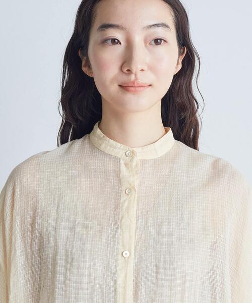 conges payes ADIEU TRISTESSE（コンジェ ペイエ アデュートリステス）の「インドチェックシアーブラウス（シャツ/ブラウス・レディース・ベージュ/ブラック・38）」の19枚目の写真