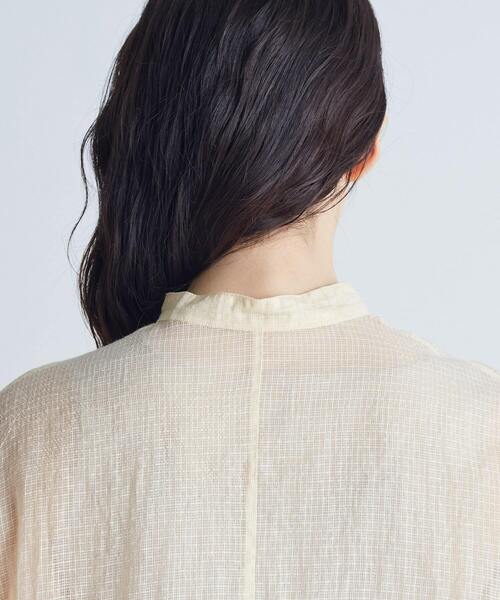 conges payes ADIEU TRISTESSE（コンジェ ペイエ アデュートリステス）の「インドチェックシアーブラウス（シャツ/ブラウス・レディース・ベージュ/ブラック・38）」の20枚目の写真