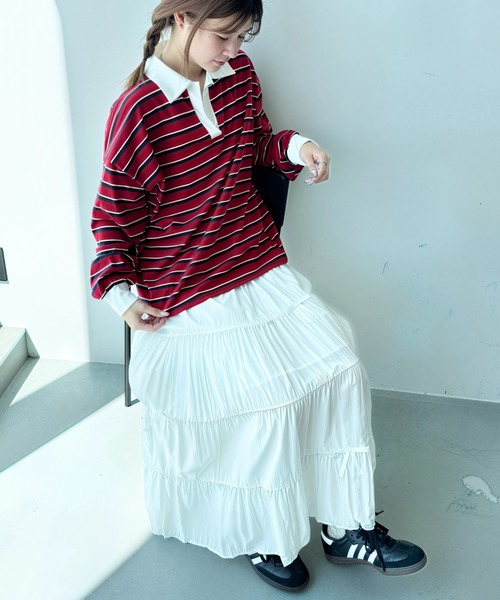 paravion（パラビオン）の「ラガーシャツ（Tシャツ/カットソー・レディース・グリーン/レッド/ネイビー・FREE）」の21枚目の写真