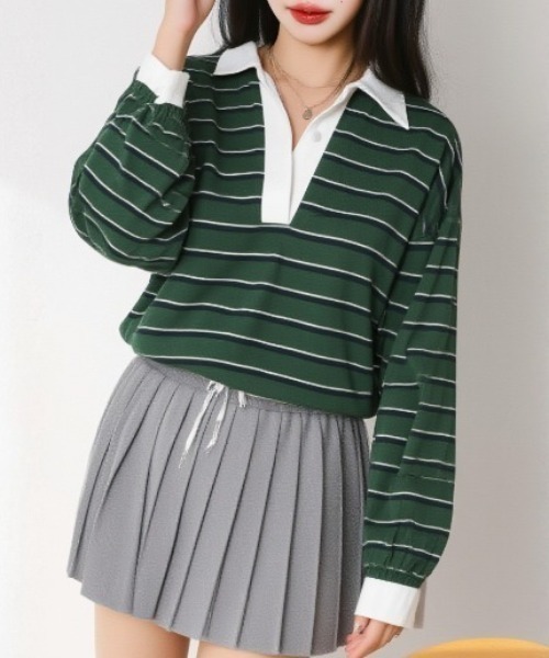 paravion（パラビオン）の「ラガーシャツ（Tシャツ/カットソー・レディース・グリーン/レッド/ネイビー・FREE）」の19枚目の写真