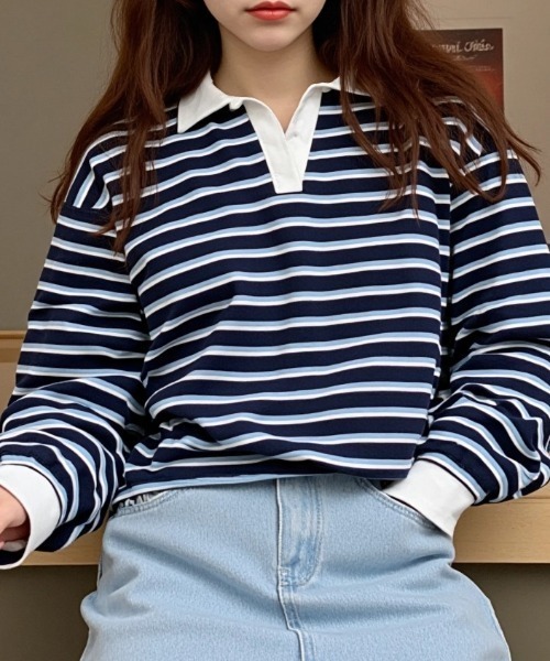 paravion（パラビオン）の「ラガーシャツ（Tシャツ/カットソー・レディース・グリーン/レッド/ネイビー・FREE）」の15枚目の写真