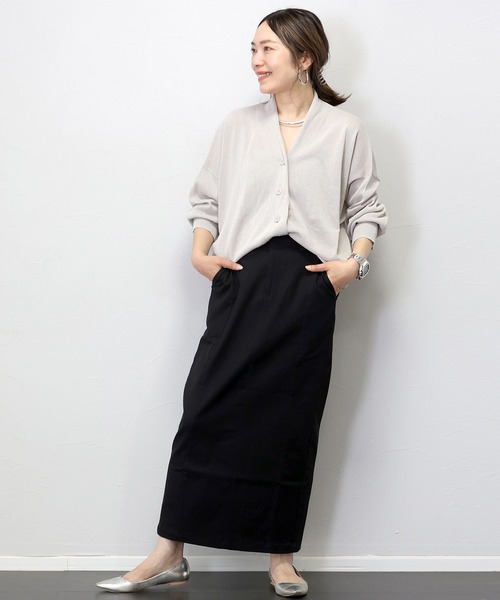 Aletta vita（アレッタビータ）の「【撥水加工】ストレッチコットンツイルロングスカート（スカート・レディース・ブラック/オフホワイト/ブラウン・M/L）」の8枚目の写真