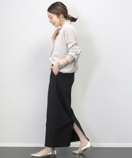 Aletta vita（アレッタビータ）の「【撥水加工】ストレッチコットンツイルロングスカート（スカート・レディース・ブラック/オフホワイト/ブラウン・M/L）」の9枚目の写真