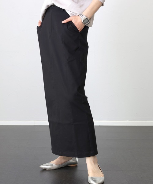 Aletta vita（アレッタビータ）の「【撥水加工】ストレッチコットンツイルロングスカート（スカート・レディース・ブラック/オフホワイト/ブラウン・M/L）」の4枚目の写真