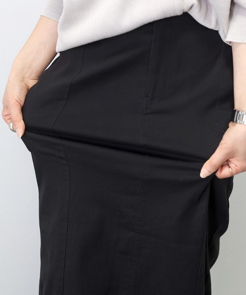 Aletta vita（アレッタビータ）の「【撥水加工】ストレッチコットンツイルロングスカート（スカート・レディース・ブラック/オフホワイト/ブラウン・M/L）」の7枚目の写真
