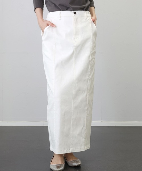 Aletta vita（アレッタビータ）の「【撥水加工】ストレッチコットンツイルロングスカート（スカート・レディース・ブラック/オフホワイト/ブラウン・M/L）」の14枚目の写真