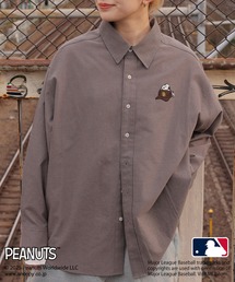 MLB×PEANUTSコラボワッペンオックスシャツ/ドジャース・ヤンキース・パドレス・メッツ/ピーナッツ/ユニセックス