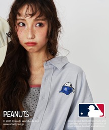 MLB×PEANUTSコラボワッペンオックスシャツ/ドジャース・ヤンキース・パドレス・メッツ/ピーナッツ/ユニセックス