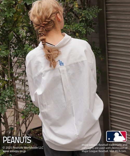 MLB×PEANUTSコラボワッペンオックスシャツ/ドジャース