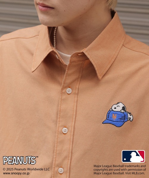 MLB×PEANUTSコラボワッペンオックスシャツ/ドジャース