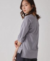 ◆【洗える/日本製/】ストライプ柄ジャージのトップス