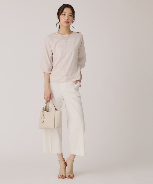 COUP DE CHANCE(クードシャンス)の「【洗える/日本製/】ストライプ柄ジャージのトップス(Tシャツ/カットソー・レディース・ブルー系その他4/ネイビー系2/ライトグレー系2/ベージュ系その他6/グレー系その他3/ネイビー系9/グレー系2・40/38/36/34)」の14枚目の写真