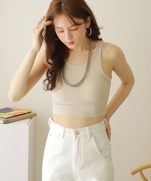 rib cropped bra top /アメスリ リブ クロップドタンク