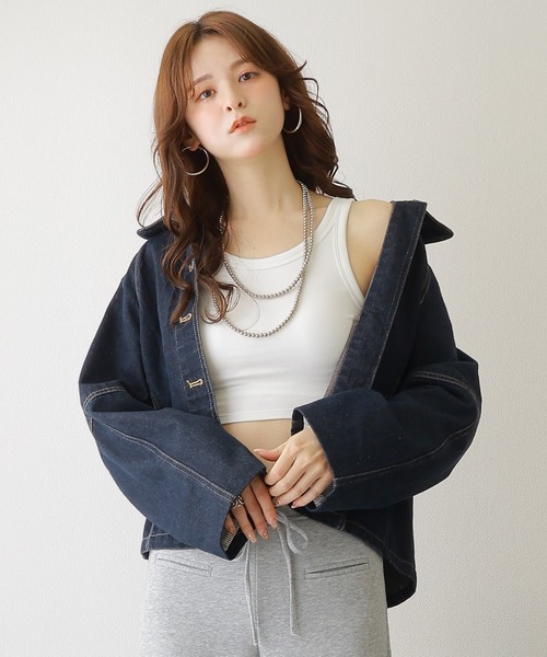 トップス louren rib baretop rib cropped bra top /アメスリ リブ クロップドタンク（タンク