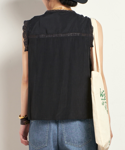 PROVOKE (プロヴォーク)の「【PROVOKE/プロヴォーク】embroidery Nosleeve blouse(シャツ/ブラウス・レディース・ブラック・FREE)」の3枚目の写真