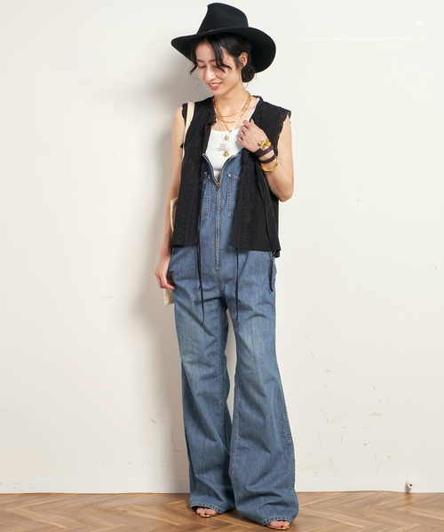 PROVOKE (プロヴォーク)の「【PROVOKE/プロヴォーク】embroidery Nosleeve blouse(シャツ/ブラウス・レディース・ブラック・FREE)」の4枚目の写真