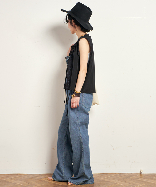 PROVOKE (プロヴォーク)の「【PROVOKE/プロヴォーク】embroidery Nosleeve blouse(シャツ/ブラウス・レディース・ブラック・FREE)」の5枚目の写真