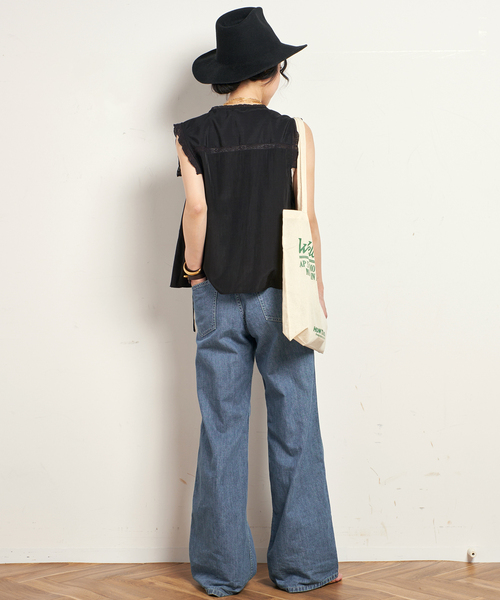 PROVOKE (プロヴォーク)の「【PROVOKE/プロヴォーク】embroidery Nosleeve blouse(シャツ/ブラウス・レディース・ブラック・FREE)」の6枚目の写真
