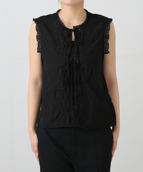 PROVOKE (プロヴォーク)の「【PROVOKE/プロヴォーク】embroidery Nosleeve blouse(シャツ/ブラウス・レディース・ブラック・FREE)」の7枚目の写真