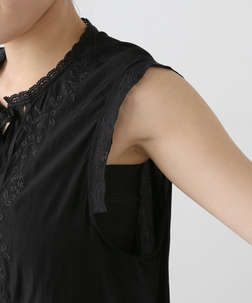 PROVOKE (プロヴォーク)の「【PROVOKE/プロヴォーク】embroidery Nosleeve blouse(シャツ/ブラウス・レディース・ブラック・FREE)」の11枚目の写真