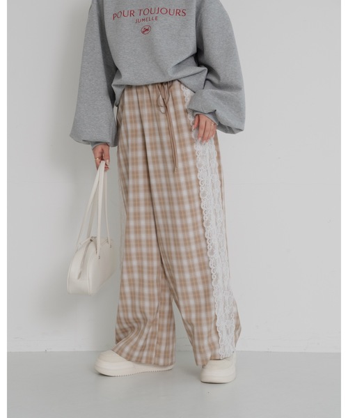 JUMELLE（ジュメロ）の「plaid lace pants（その他パンツ・レディース・グレー/ベージュ・SMALL/MEDIUM）」の22枚目の写真