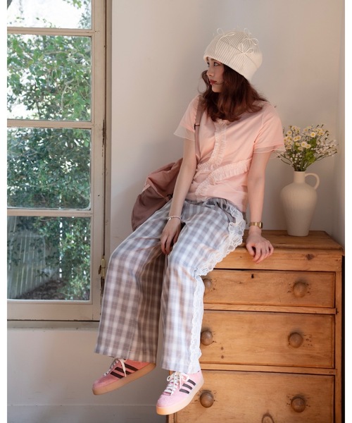 JUMELLE（ジュメロ）の「plaid lace pants（その他パンツ・レディース・グレー/ベージュ・SMALL/MEDIUM）」の3枚目の写真