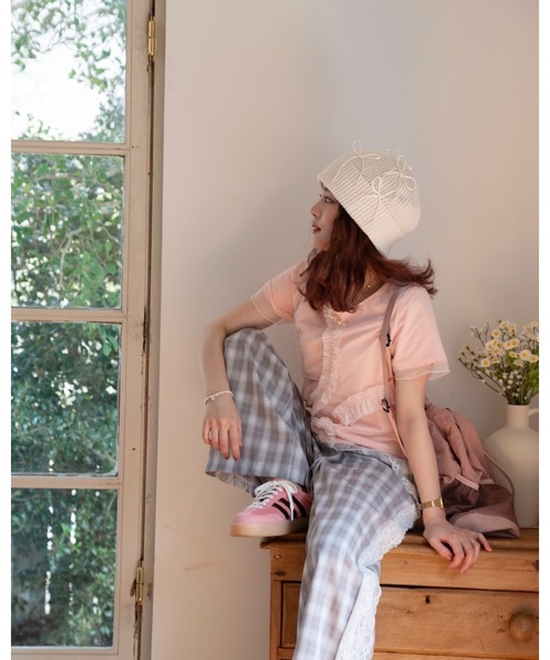 JUMELLE（ジュメロ）の「plaid lace pants（その他パンツ・レディース・グレー/ベージュ・SMALL/MEDIUM）」の5枚目の写真