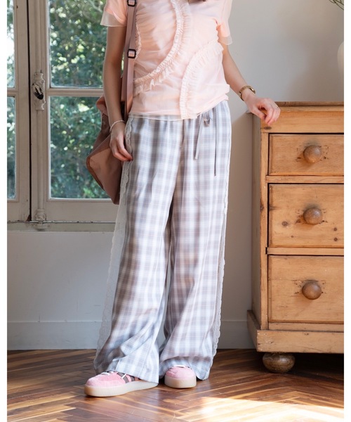 JUMELLE（ジュメロ）の「plaid lace pants（その他パンツ・レディース・グレー/ベージュ・SMALL/MEDIUM）」の6枚目の写真