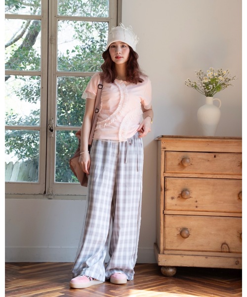 JUMELLE（ジュメロ）の「plaid lace pants（その他パンツ・レディース・グレー/ベージュ・SMALL/MEDIUM）」の7枚目の写真