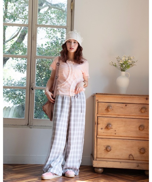 JUMELLE（ジュメロ）の「plaid lace pants（その他パンツ・レディース・グレー/ベージュ・SMALL/MEDIUM）」の8枚目の写真