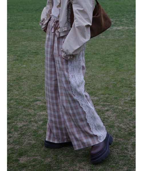 JUMELLE（ジュメロ）の「plaid lace pants（その他パンツ・レディース・グレー/ベージュ・SMALL/MEDIUM）」の12枚目の写真