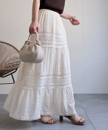 ap retro（アプレトロ）の「スカラップ刺繍ティアードスカート / レーススカート《動画あり》（スカート）」