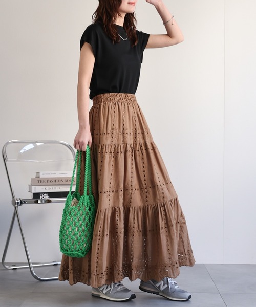 ap retro(アプレトロ)の「スカラップ刺繍ティアードスカート / レーススカート《動画あり》(スカート・レディース・ブラック/アイボリー/ブラウン/ホワイト/ホワイト系その他2/ブラック系その他/ホワイト系その他・FREE)」の18枚目の写真