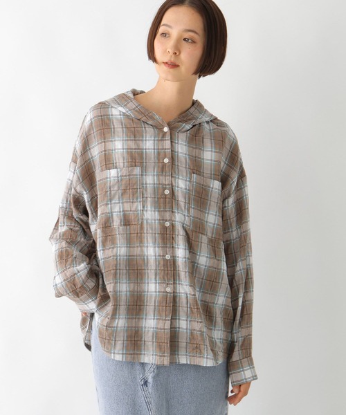 LEPSIM(レプシィム)の「チェック羽織りフーディー 323441(シャツ/ブラウス・レディース・ブラック/ブルー/ベージュ系その他・FREE)」の11枚目の写真