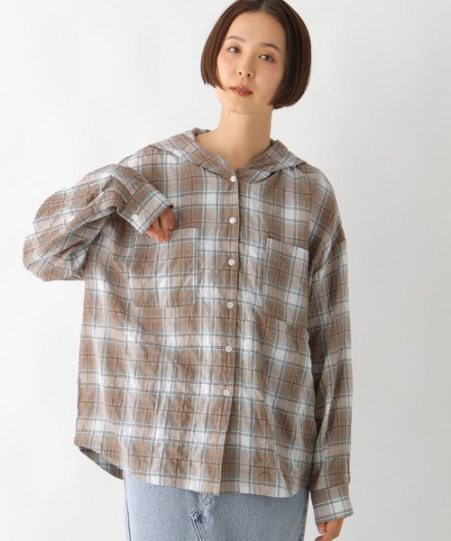 LEPSIM(レプシィム)の「チェック羽織りフーディー 323441(シャツ/ブラウス・レディース・ブラック/ブルー/ベージュ系その他・FREE)」の12枚目の写真