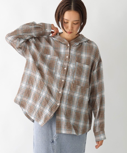 LEPSIM(レプシィム)の「チェック羽織りフーディー 323441(シャツ/ブラウス・レディース・ブラック/ブルー/ベージュ系その他・FREE)」の13枚目の写真