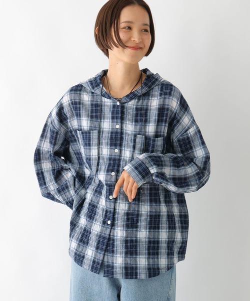 LEPSIM(レプシィム)の「チェック羽織りフーディー 323441(シャツ/ブラウス・レディース・ブラック/ブルー/ベージュ系その他・FREE)」の18枚目の写真