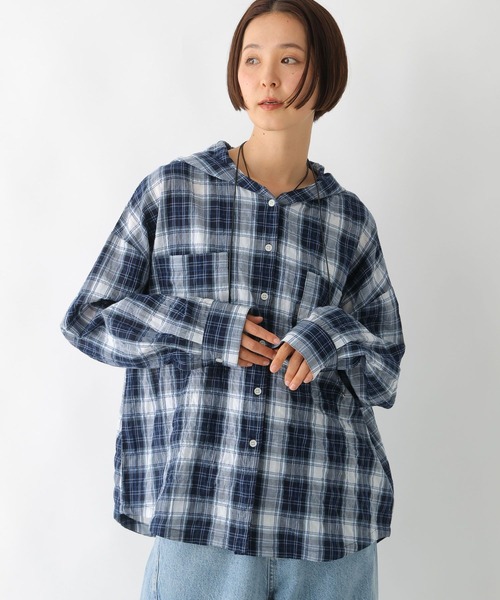 LEPSIM(レプシィム)の「チェック羽織りフーディー 323441(シャツ/ブラウス・レディース・ブラック/ブルー/ベージュ系その他・FREE)」の19枚目の写真