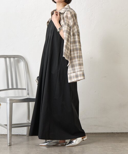 Jena espace merveilleux（ジェナ　エスパスメルヴェイユ）の「【美シルエット】フロントタックワンピース（ワンピース・レディース・ブラック/チャコールグレー/レッド・FREE）」の6枚目の写真