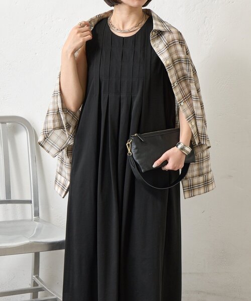 Jena espace merveilleux（ジェナ　エスパスメルヴェイユ）の「【美シルエット】フロントタックワンピース（ワンピース・レディース・ブラック/チャコールグレー/レッド・FREE）」の10枚目の写真