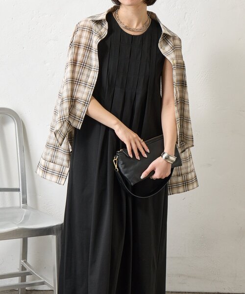 Jena espace merveilleux（ジェナ　エスパスメルヴェイユ）の「【美シルエット】フロントタックワンピース（ワンピース・レディース・ブラック/チャコールグレー/レッド・FREE）」の11枚目の写真