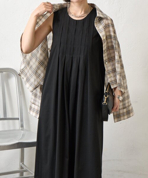 Jena espace merveilleux（ジェナ　エスパスメルヴェイユ）の「【美シルエット】フロントタックワンピース（ワンピース・レディース・ブラック/チャコールグレー/レッド・FREE）」の13枚目の写真