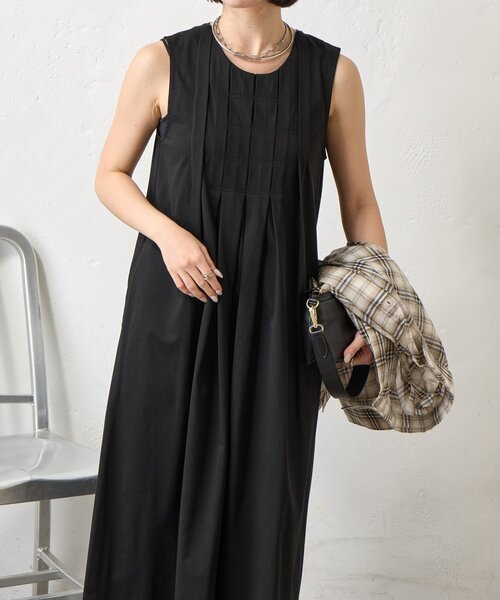 Jena espace merveilleux（ジェナ　エスパスメルヴェイユ）の「【美シルエット】フロントタックワンピース（ワンピース・レディース・ブラック/チャコールグレー/レッド・FREE）」の14枚目の写真